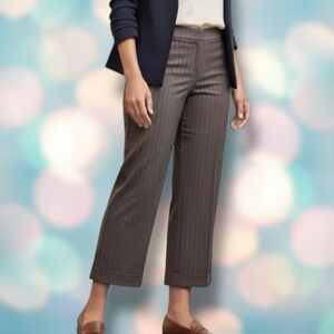 New York & Company Women’s Brown Cropped Wide Straight Leg Dress Pants Slacks 16